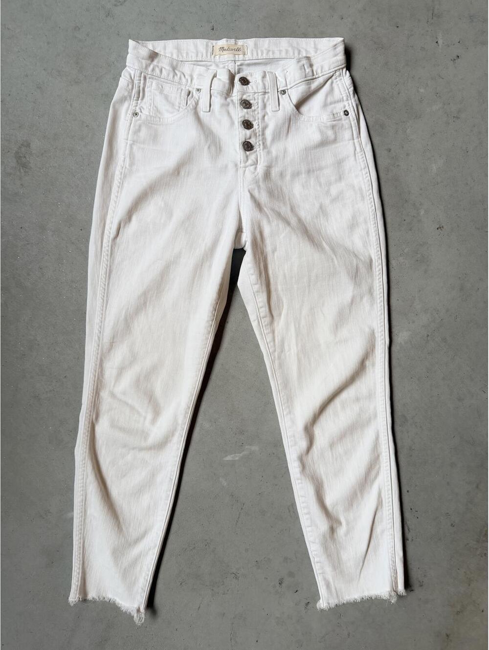 Madewell 10" High-Rise Skinny Crop White Jeans